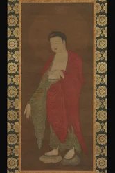 Buddha Amitabha stiger ner från sitt rena land
