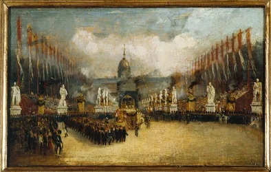 Franska: Ankomst av Napoleons aska till esplanaden des Invalides, 15 december 1840.