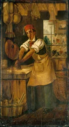 Franska: Au bon broyeur. Tecken på en färghandlare. Rue Saint-Martin, därefter rue Saint-Denis (f.d. Maison Picou), 1:a arrondissementet, Paris