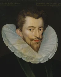 Franska: Porträtt av Henri Ier de Lorraine, hertig av Guise, dit le Balafré (1550-1588).  Henrik I av Lothringen, hertig av Guise