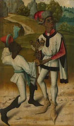Kung Balthasar, en av de tre vise männen, och en tjänare, fragment från An Adoration of the Magi
