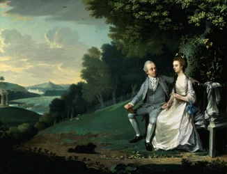 Porträtt av ett par, som sägs vara Sir Francis och Lady Dashwood på Wycombe Park
