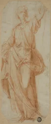 Stående draperad figur