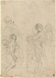 Madonna och barn med de heliga Gimignano, Johannes Döparen, George och Peter Martyr