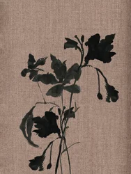 Svart botaniskt silhuett