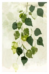 Vallande gröna blad