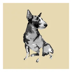 Sittande bullterrier