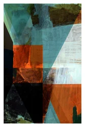 Blågrön-orange geometri