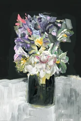 En färgsprakande blomsterbukett