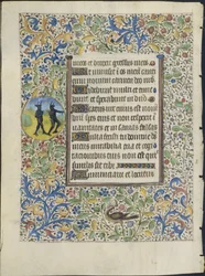 Leaf from a Book of Hours: Two Devils (verso)