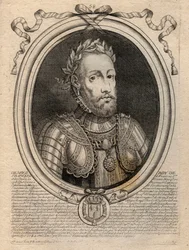 Porträtt av Henrik II (1519 - 1559) Kung av Frankrike - Henrik II (1519-59), kung av Frankrike - gravyr från 