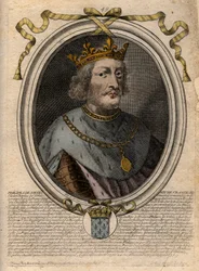 Porträtt av Philippe VI av Valois (1293-1350), kung av Frankrike - Filip VI av Valois (1293-1350) kung av Frankrike - gravyr från 