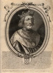 Porträtt av Philippe VI av Valois (1294 - 1350), kung av Frankrike - Filip VI av Valois (1293-1350) kung av Frankrike - gravyr från 