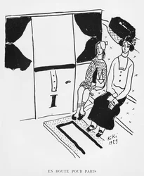 På väg till Paris, illustration från "Kiki