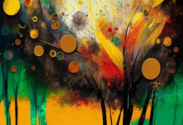 Syksyiset kuiskaukset: Abstraktin luonnon digitaalinen kangas