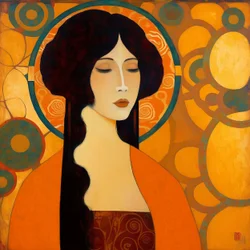 Ung japansk kvinnas ansikte porträtt med nära ögon, canvastavlor