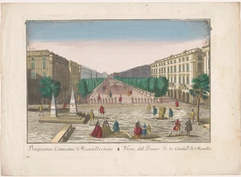 Utsikt över en strandpromenad i Marseille Vista del paseo de la ciudad de Marsella (titel på objekt)