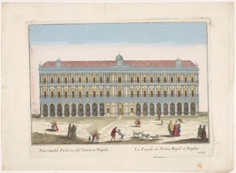 Utsikt över Palazzo Reale i Neapel Facciata del palazzo del vicere i Napoli (titel på objekt)