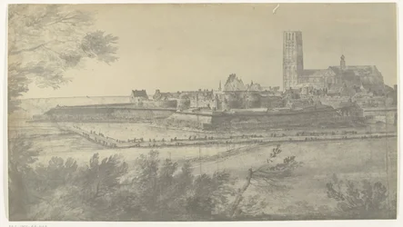 Utsikt över Harderwijk, 1672 Foton av teckningar av den franska invasionen av Nederländerna 1672 av Adam Frans van der Meulen bevarade i Manufacture des Gobelins (serietitel)