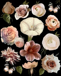 Mörka botaniska blommor