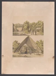Arowak läger i Surinam Surinam. An Arowakka Indian Camp (titel på objekt) Västindien (serietitel på objekt) Utsikter från Nederländernas Västindien (serietitel)