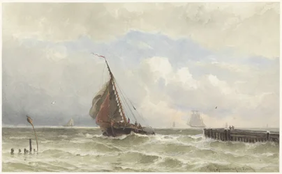 Vlissingens hamn, med inkommande segelfartyg