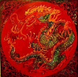 Dragon, 2016 (blandteknik, akryl, bläck, olja)