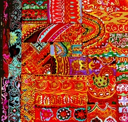 Kutch Embroidery, 2017 (blandteknik, akryl, bläck, olja)