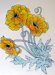 POPPIES, 2015 (akvarell, tusch)
