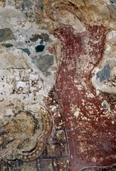 Fresk i den bysantinska kyrkan Agios Georgios, Vathi, Kreta, Grekland (foto)