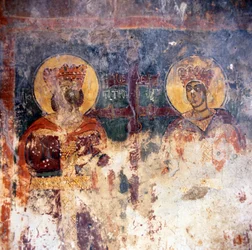 Fresker i den bysantinska kyrkan Agios Georgios