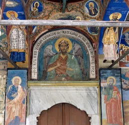 Fresk i klostret Timios Prodromos, Serres, Centrala Makedonien, Grekland
