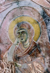 Madonna, fresk i kyrkan Agios Georgios, Mourne, Kreta, Grekland (foto)