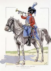 Honor Guard of Lyon från 1804 till 1814, Trumpet Horseman - i "Hue des troupes de France", ill. de Job