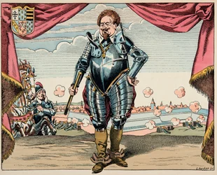 Illustration ur boken ”Le bon roy Henri”, illustrerad av Jacques Marie Gaston Onfray de Bréville, kallad JOB (1858-1931): porträtt av Charles de Lorraine (1554-1611), hertig av Mayenne, militär ledare för Ligan och Henrik IV:s fiende - Privatsamling