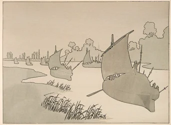 Illustration hämtad från boken "Le bon roy Henri", illustrerad av Jacques Marie Gaston Onfray de Breville dit JOB (1858-1931): Hertigen av Parma försöker förse Paris med båt - Privat samling