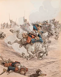 Jacques Marie Gaston Onfroy de Breville dit JOB (1858-1931) - Ansvar för slagskeppen vid slaget vid Reichshoffen (eller Fréeschwiller Woerth) 1870, privat samling