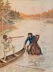 Jacques Marie Gaston Onfroy de Breville dit JOB (1858-1931) - Georges Washington spelar jaktvakten på hans marker, Private Collection
