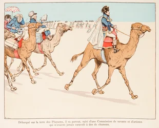 Napoleon Bonaparte på expedition till Egypten med armén och vetenskapsmän 1798, privat samling