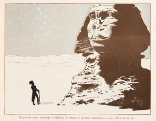 Jacques Marie Gaston Onfroy de Breville dit JOB (1858-1931) - Napoleon Bonaparte före sfinxen under hans fälttåg i Egypten, Privat samling