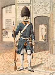Jacques Marie Gaston Onfroy de Breville dit JOB (1858-1931) - Alltid franska truppers utrustning: 8:e regementet av Royal Guard (1815), privat samling