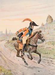Jacques Marie Gaston Onfroy de Breville dit JOB (1858-1931) - Alltid franska truppers utrustning: Courier du Prince de Neuchatel under det första imperiet, privat samling
