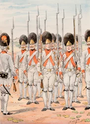 Jacques Marie Gaston Onfroy de Breville dit JOB (1858-1931) - Alltid de franska truppernas outfit: Grenadiers of the Regiment of Orleans Infanterie (1765 - 1775), Privat samling