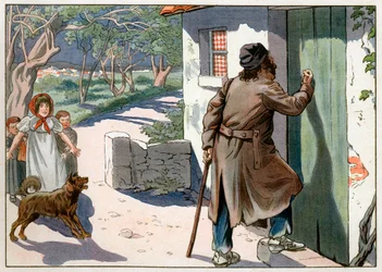 Joachim Murat (1767-1815), dechu kung av Neapel, vandrade i Provence efter sin flykt från Neapel 1815. Gravyr av Jacques Marie Gaston Onfray de Breville dit Job (1858-1931)