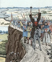 Peter Eremiten ledde det första korståget (1096) med ropet "Gud vill det!"