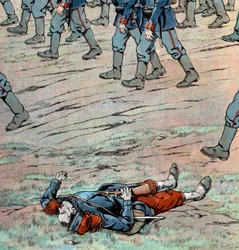 Preussar invaderar Frankrike: fransk död soldat