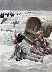 Scen av Frankrikes historia i leksaker: Avsnitt av Rysslands reträtt under Napoleonkriget (1812). I “” Joujoux a l