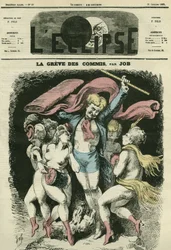 Tjänstemännen slår till, illustrationen föreslår att man ska klä dansarna i Jean-Baptiste (Jean Baptiste) Carpeauxs "" La Danse" före vintern. Omslag i "" L