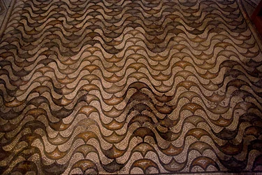 Detalj av golvdekoration (mosaik)