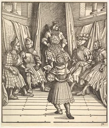 Illustration från den vita kungen Der Weiß König, 1400-1500-talet.